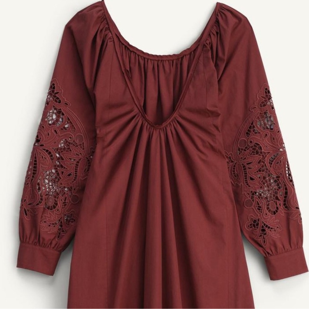 NWOT ZARA LIMITED EDITION EMBROIDERED POPLIN DRESS SZ  XS - Picture 4 of 15
